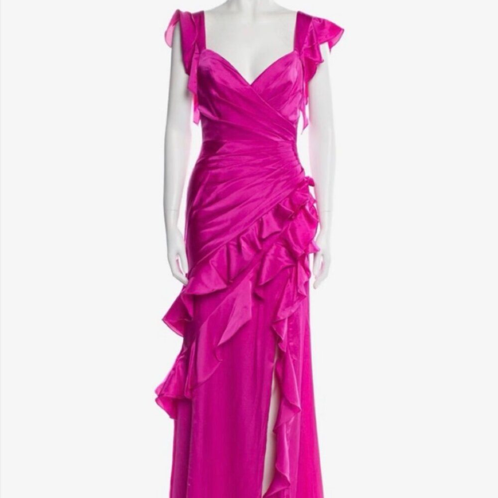 Mac Duggal Pink Ruffle Dress
